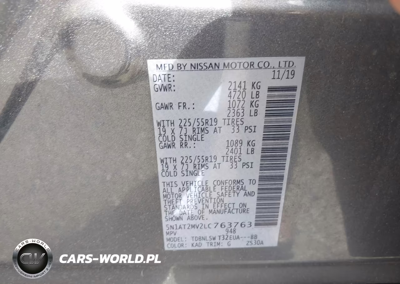 2020 Nissan Rogue Sl Intelligent Awd VIN:5N1AT2MV2LC763763 - 9