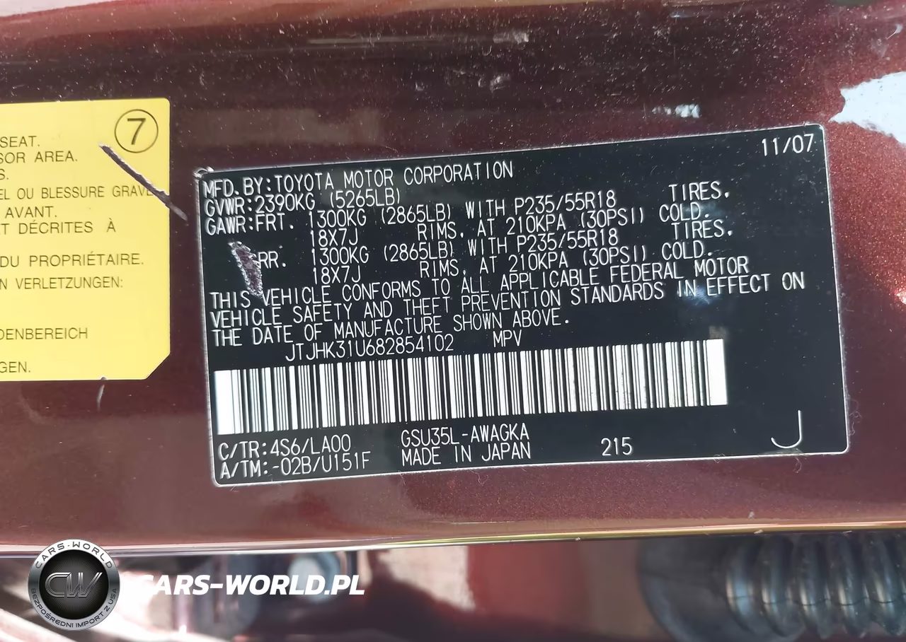 2008 Lexus Rx 350 VIN:JTJHK31U682854102 - 9