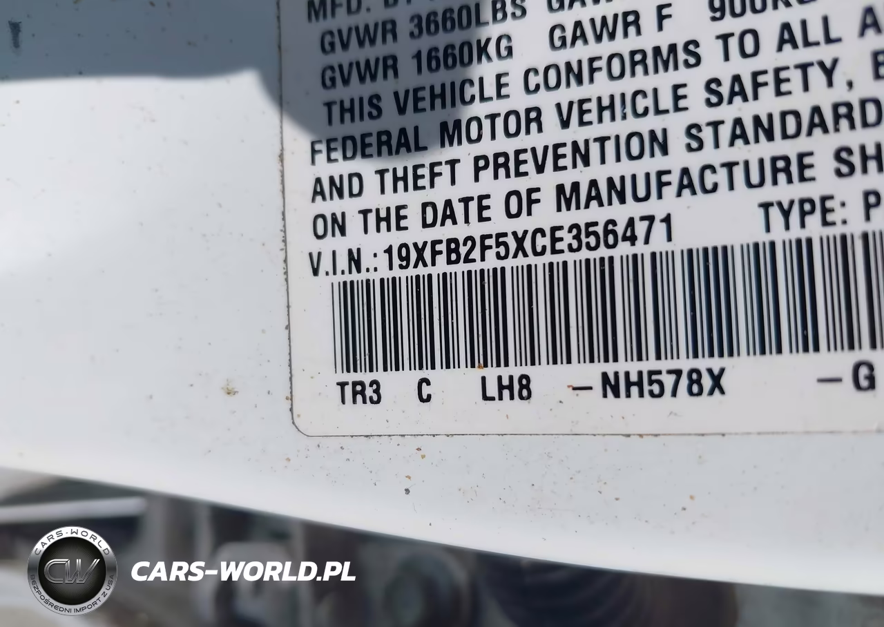 2012 Honda Civic Lx VIN:19XFB2F5XCE356471 - 9