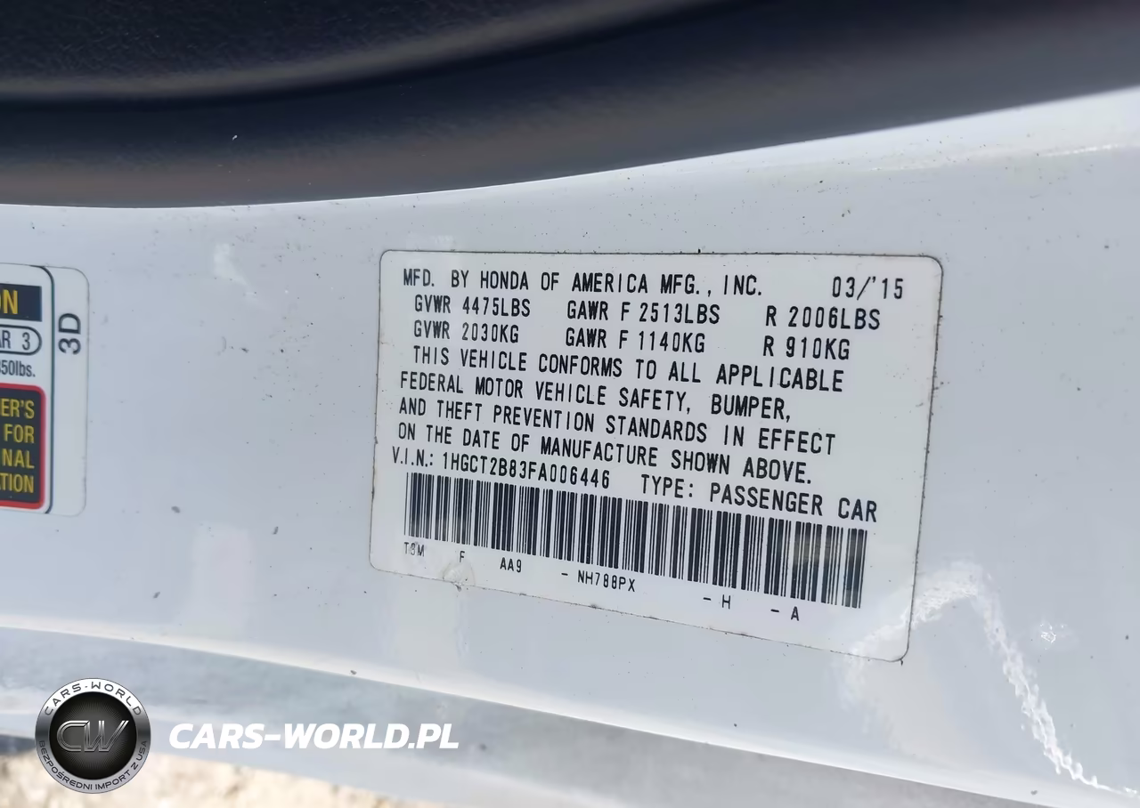 2015 Honda Accord Ex-L V-6 VIN:1HGCT2B83FA006446 - 9