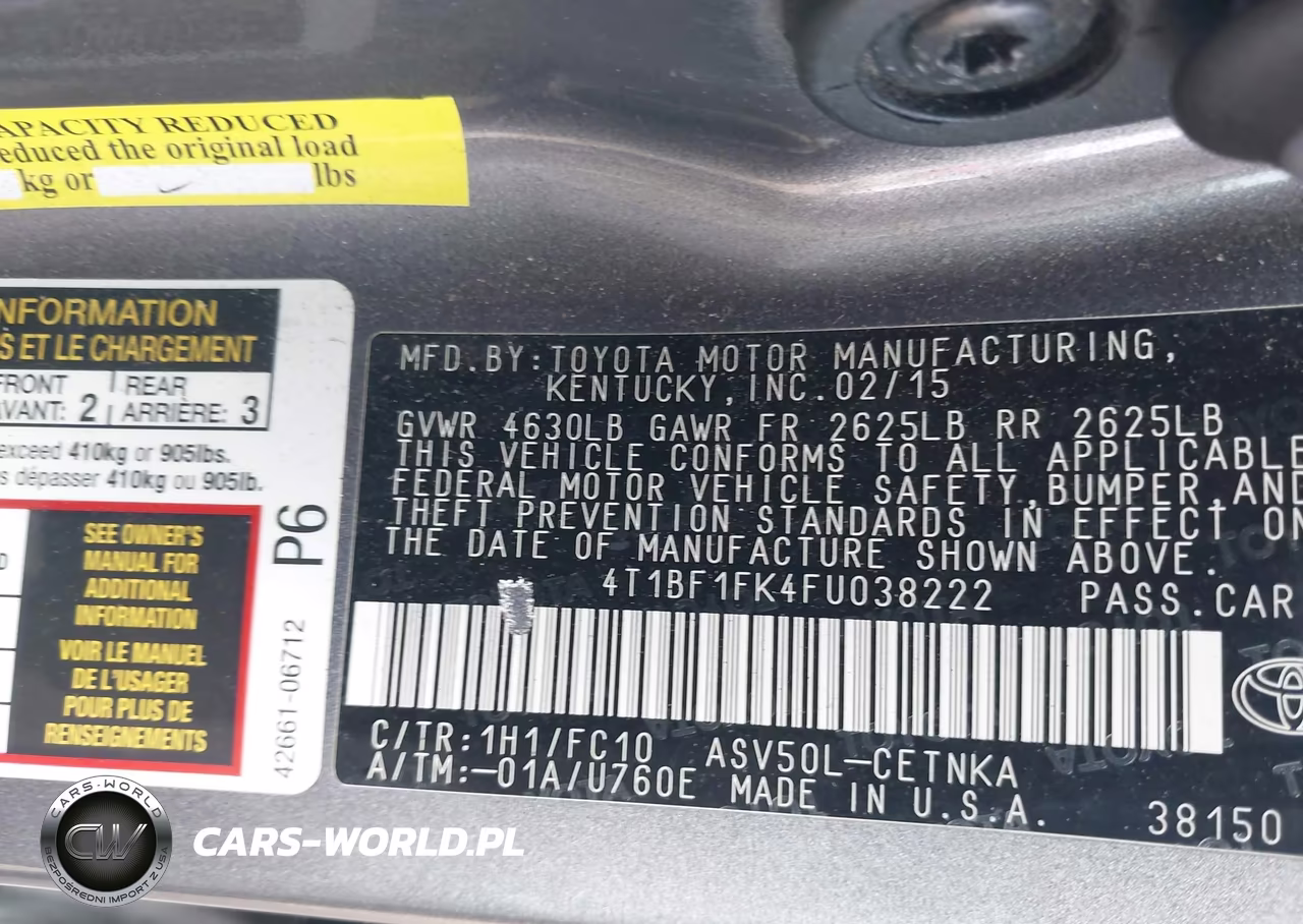 2015 Toyota Camry Le VIN:4T1BF1FK4FU038222 - 9