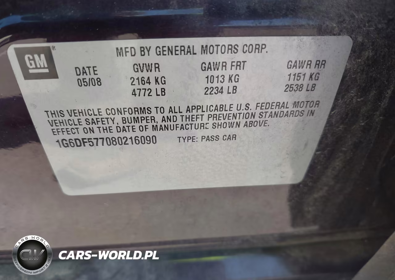 2008 Cadillac Cts Rwd W-1Sa VIN:1G6DF577080216090 - 9