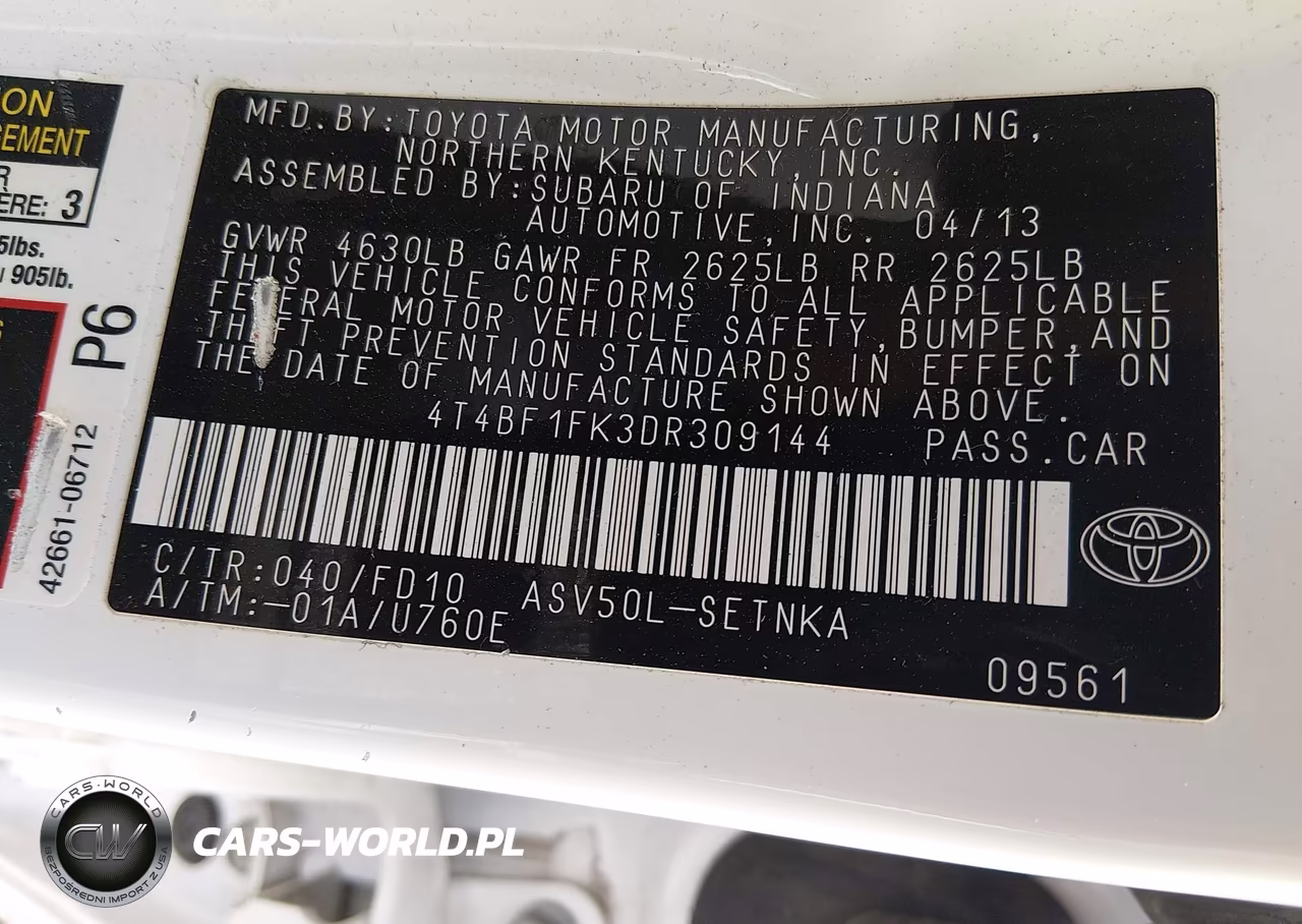 2013 Toyota Camry Le VIN:4T4BF1FK3DR309144 - 9