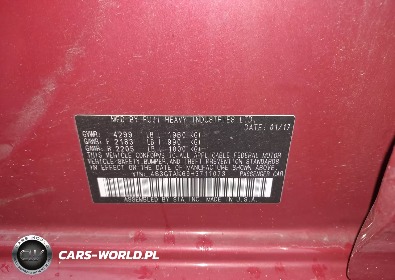 2017 Subaru Impreza 2.0I Sport VIN:4S3GTAK69H3711073 - 9