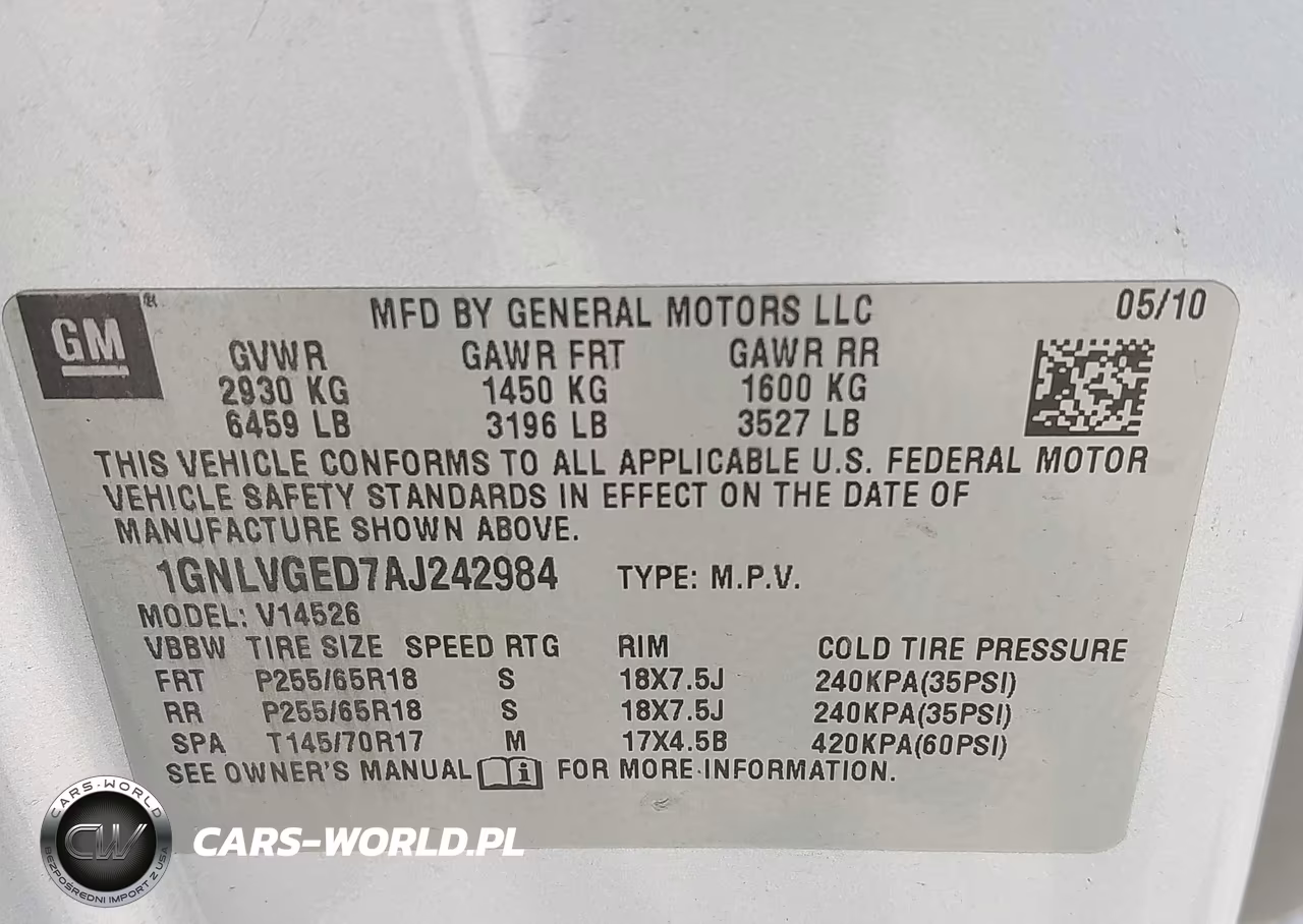 2010 Chevrolet Traverse Lt VIN:1GNLVGED7AJ242984 - 9