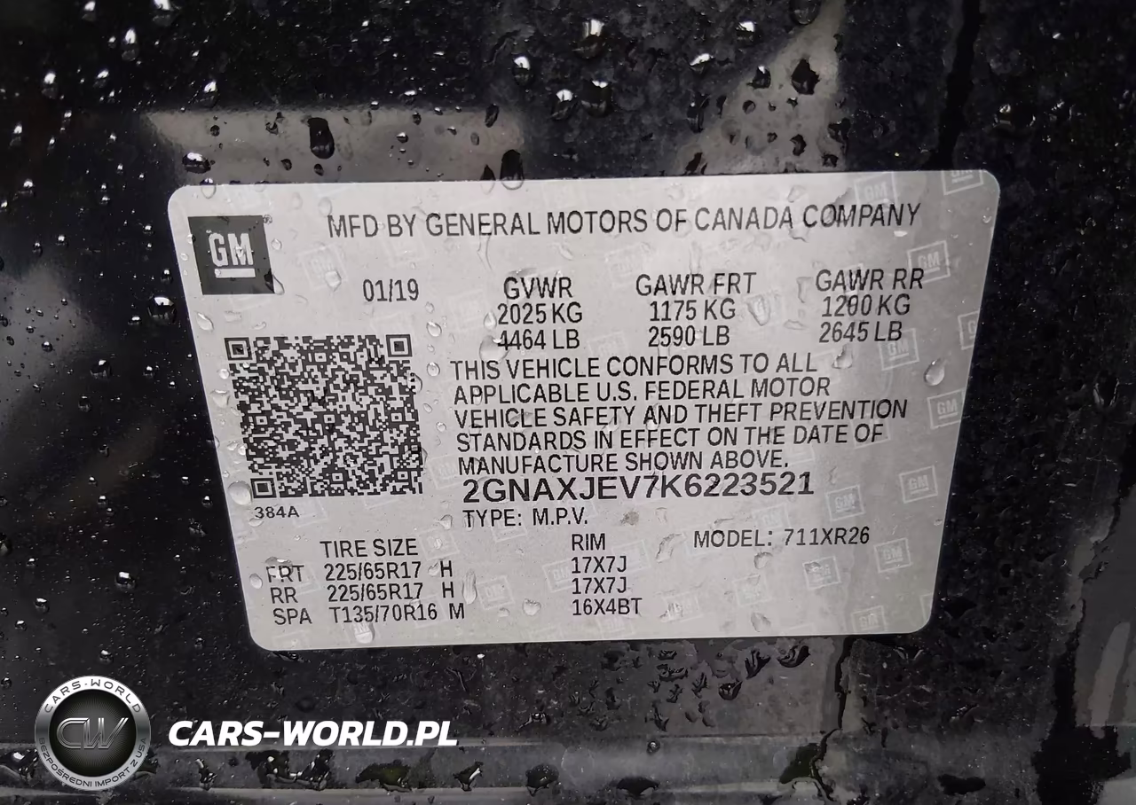 2019 Chevrolet Equinox Lt VIN:2GNAXJEV7K6223521 - 9