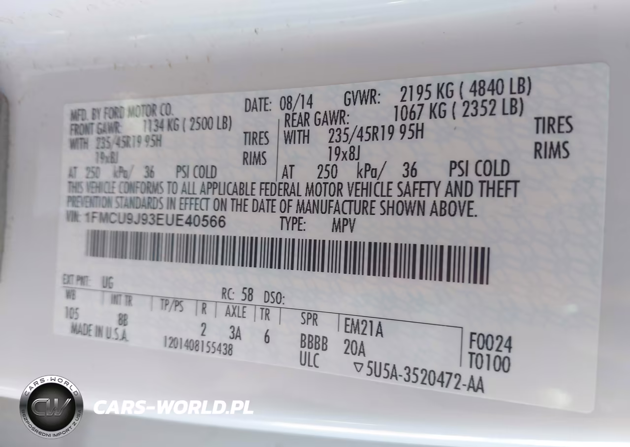 2014 Ford Escape Titanium VIN:1FMCU9J93EUE40566 - 9