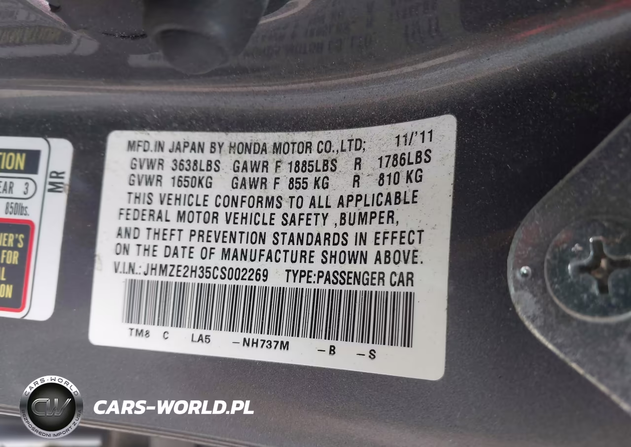 2012 Honda Insight VIN:JHMZE2H35CS002269 - 9