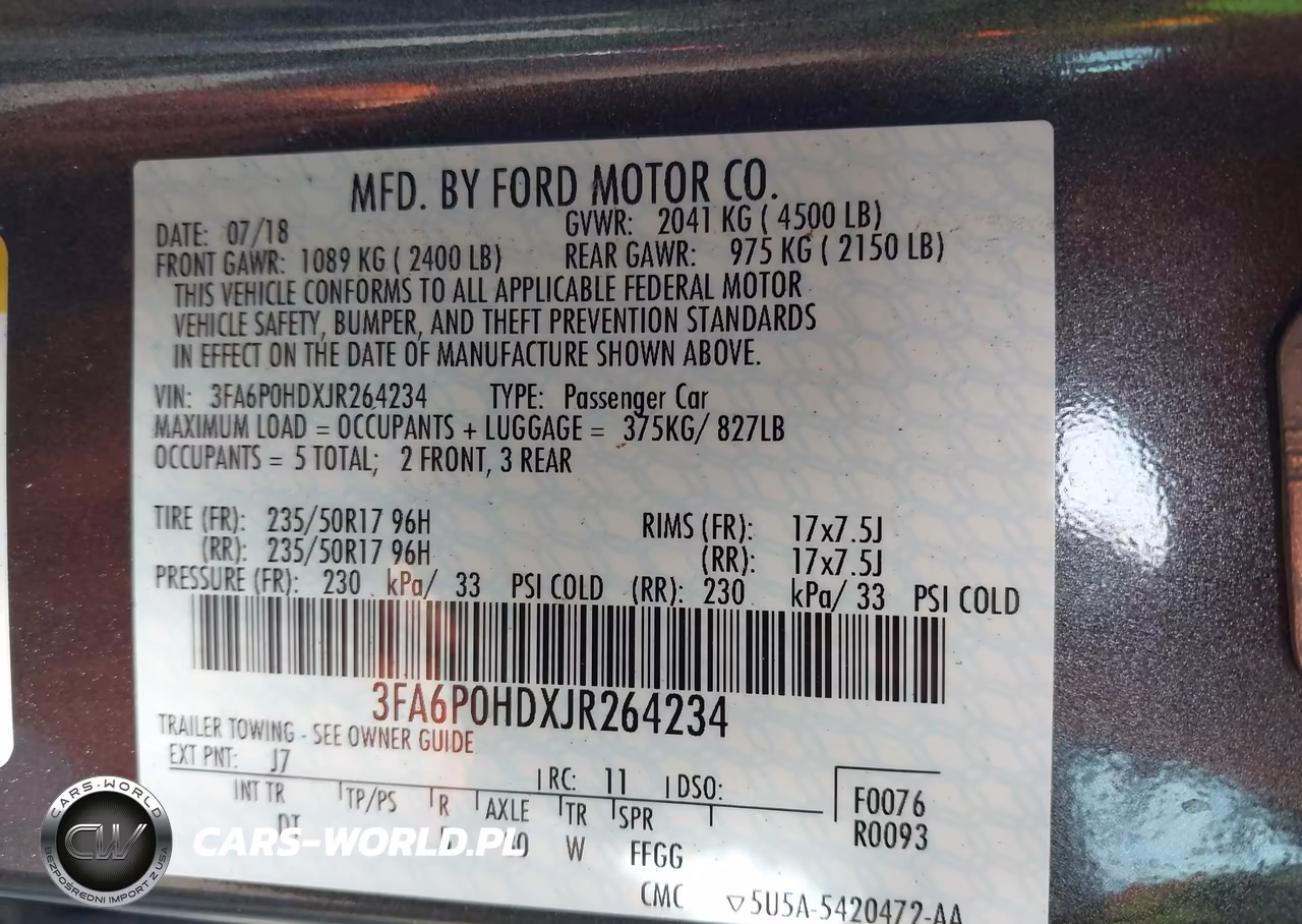 2018 Ford Fusion Se VIN:3FA6P0HDXJR264234 - 9