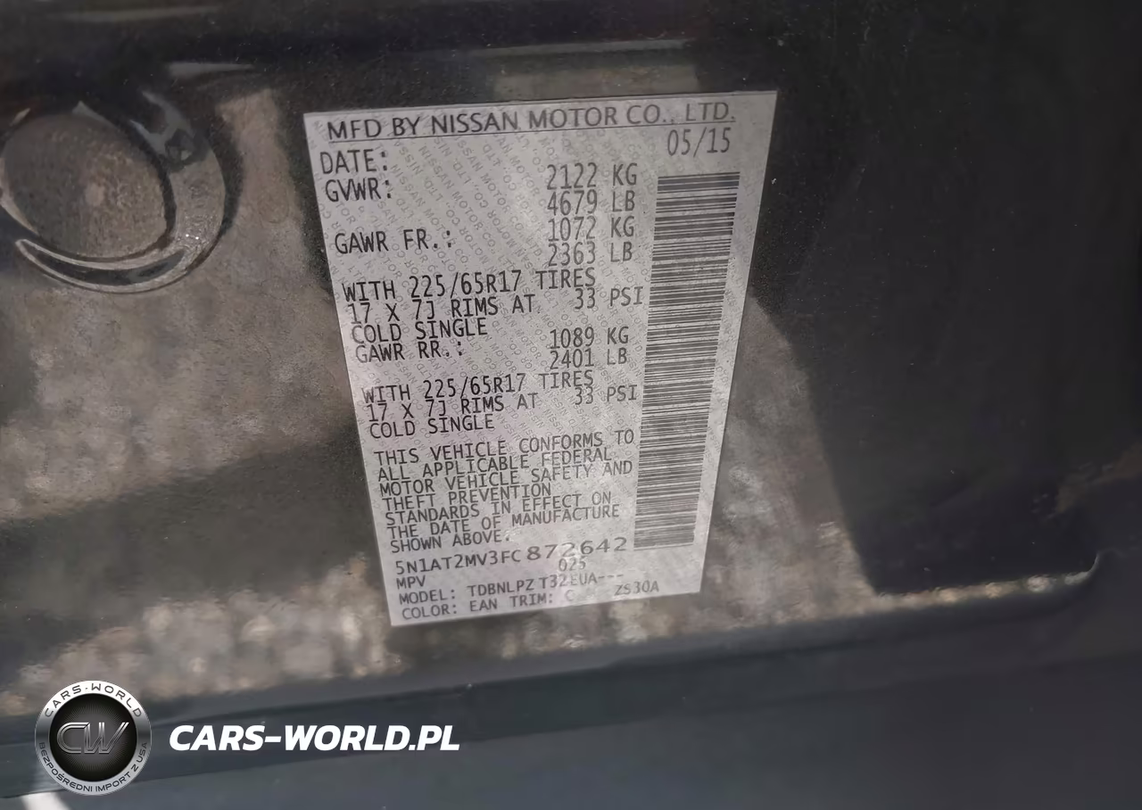 2015 Nissan Rogue S VIN:5N1AT2MV3FC872642 - 9