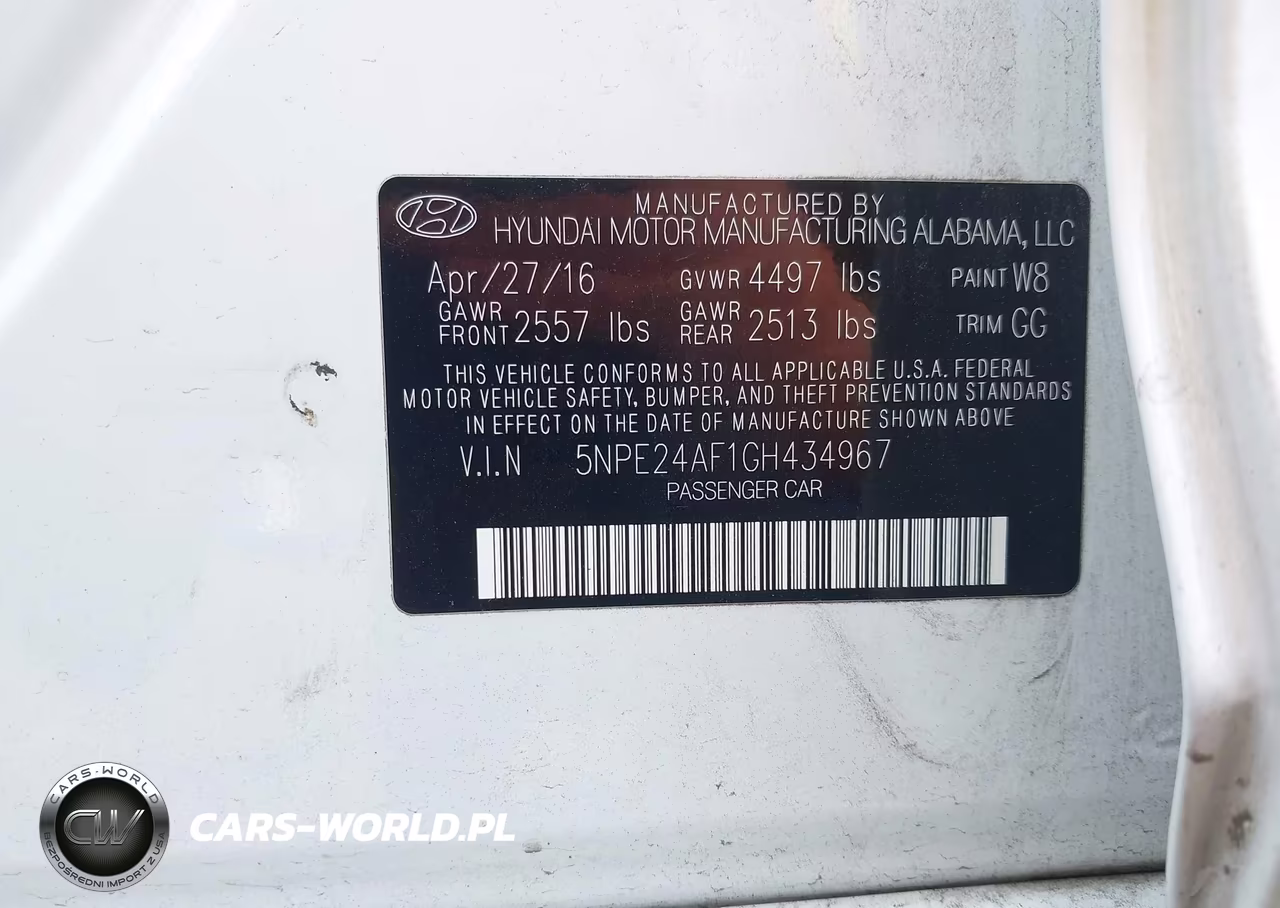 2016 Hyundai Sonata VIN:5NPE24AF1GH434967 - 9