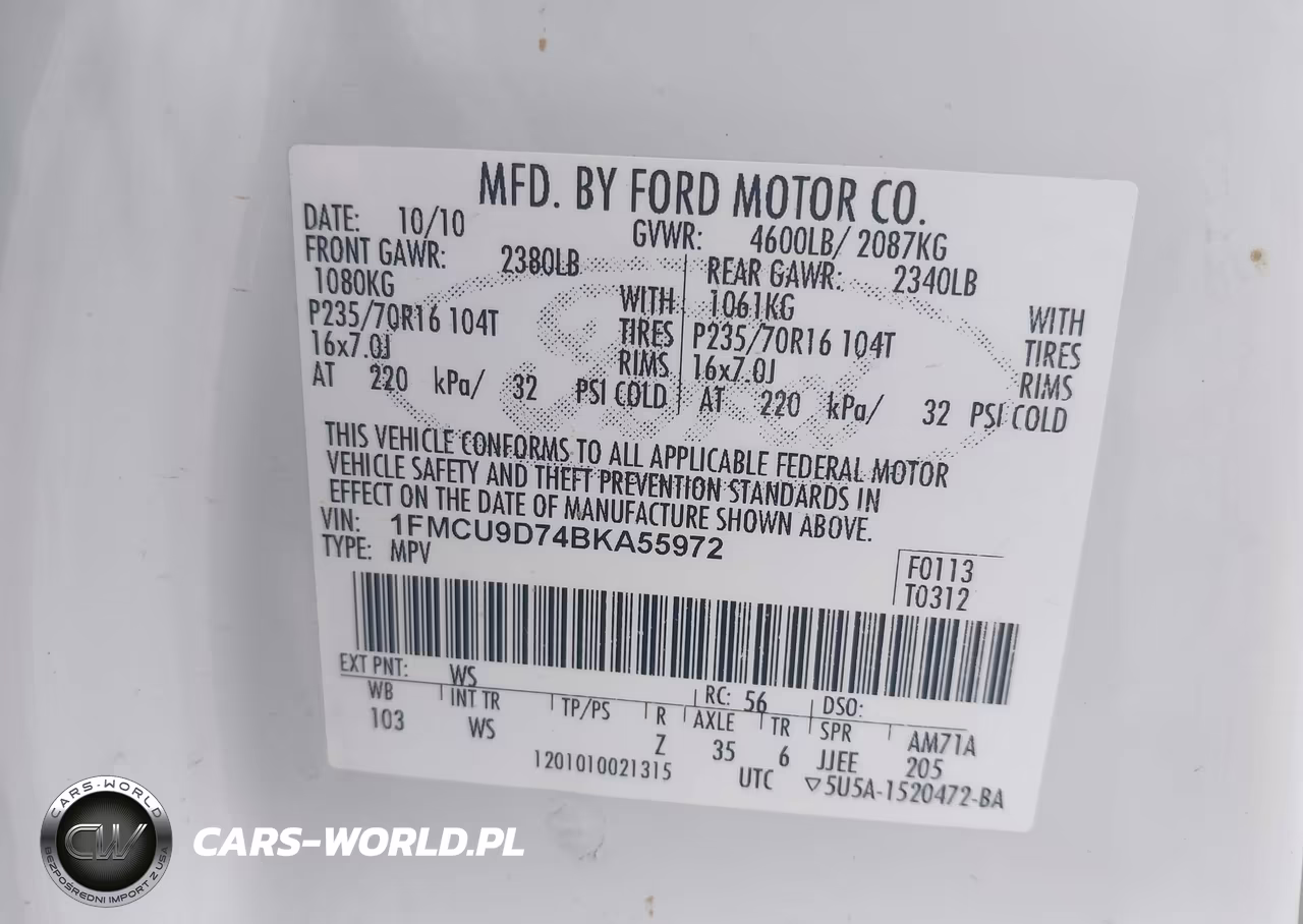 2011 Ford Escape Xlt VIN:1FMCU9D74BKA55972 - 9