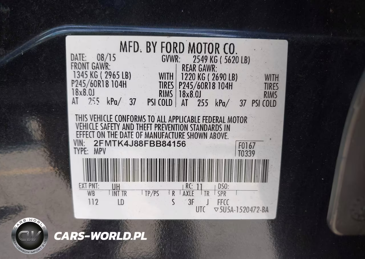 2015 Ford Edge Sel VIN:2FMTK4J88FBB84156 - 9