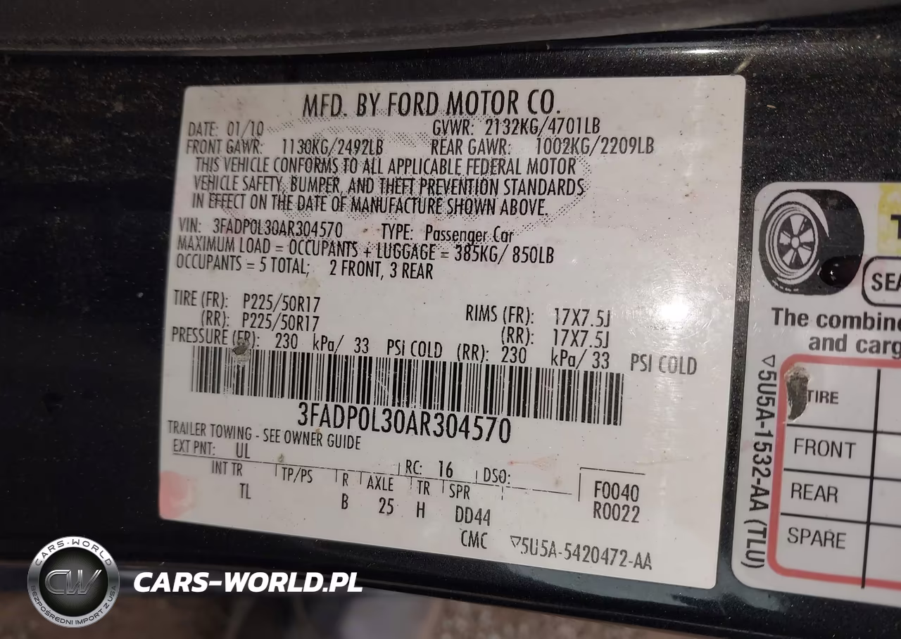 2010 Ford Fusion Hybrid VIN:3FADP0L30AR304570 - 9