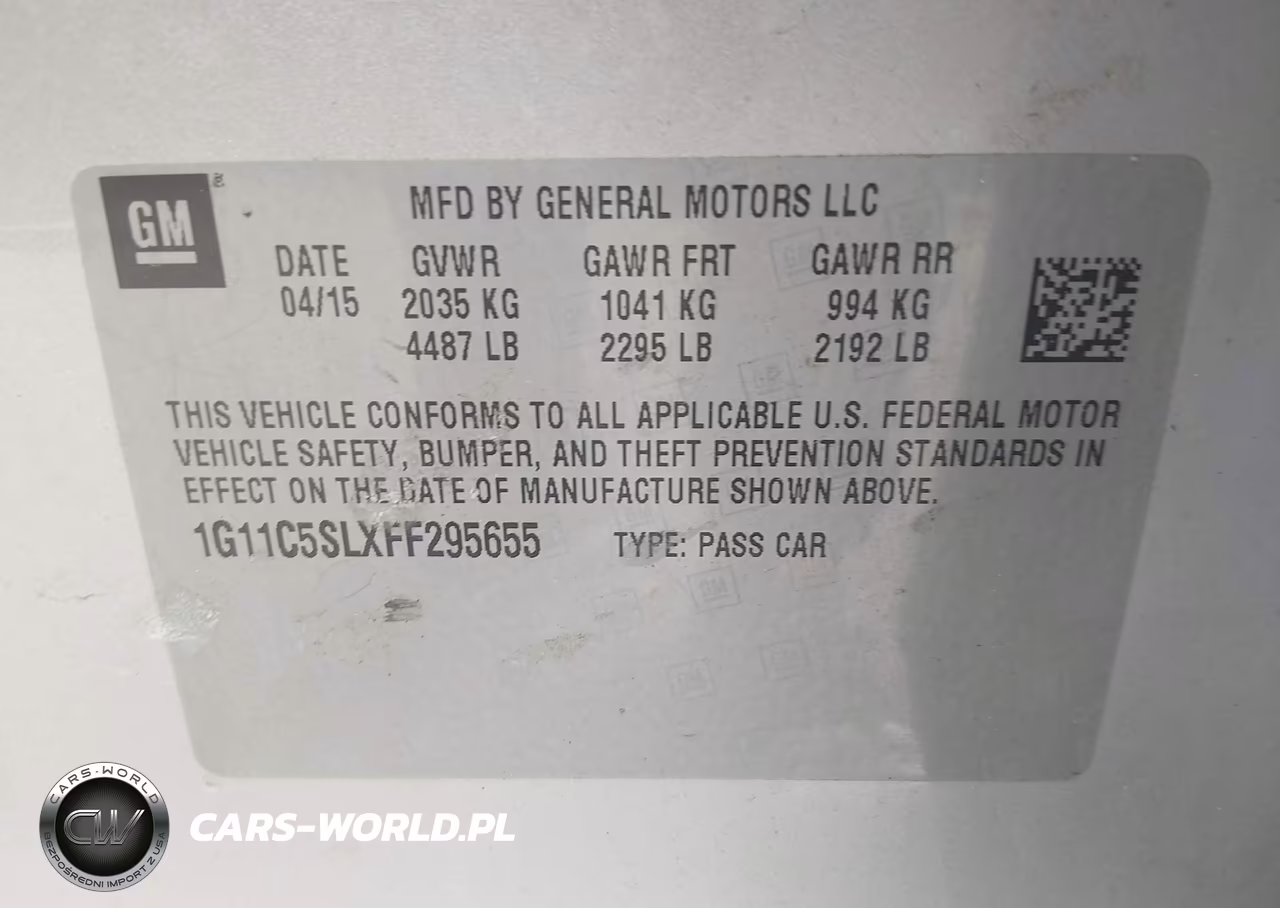 2015 Chevrolet Malibu 1Lt VIN:1G11C5SLXFF295655 - 9