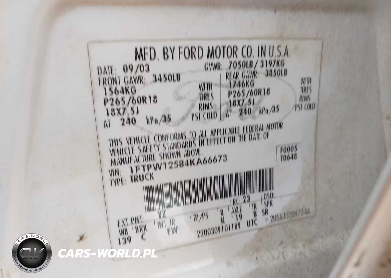 2004 Ford F-150 Lariat-Xlt VIN:1FTPW12584KA66673 - 9