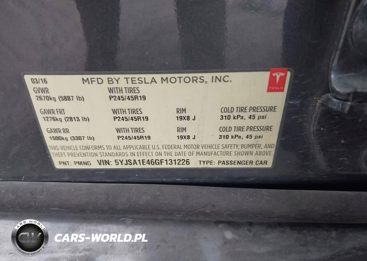 2016 Tesla Model S 90D-P100D-P85D-P90D VIN:5YJSA1E46GF131226 - 9