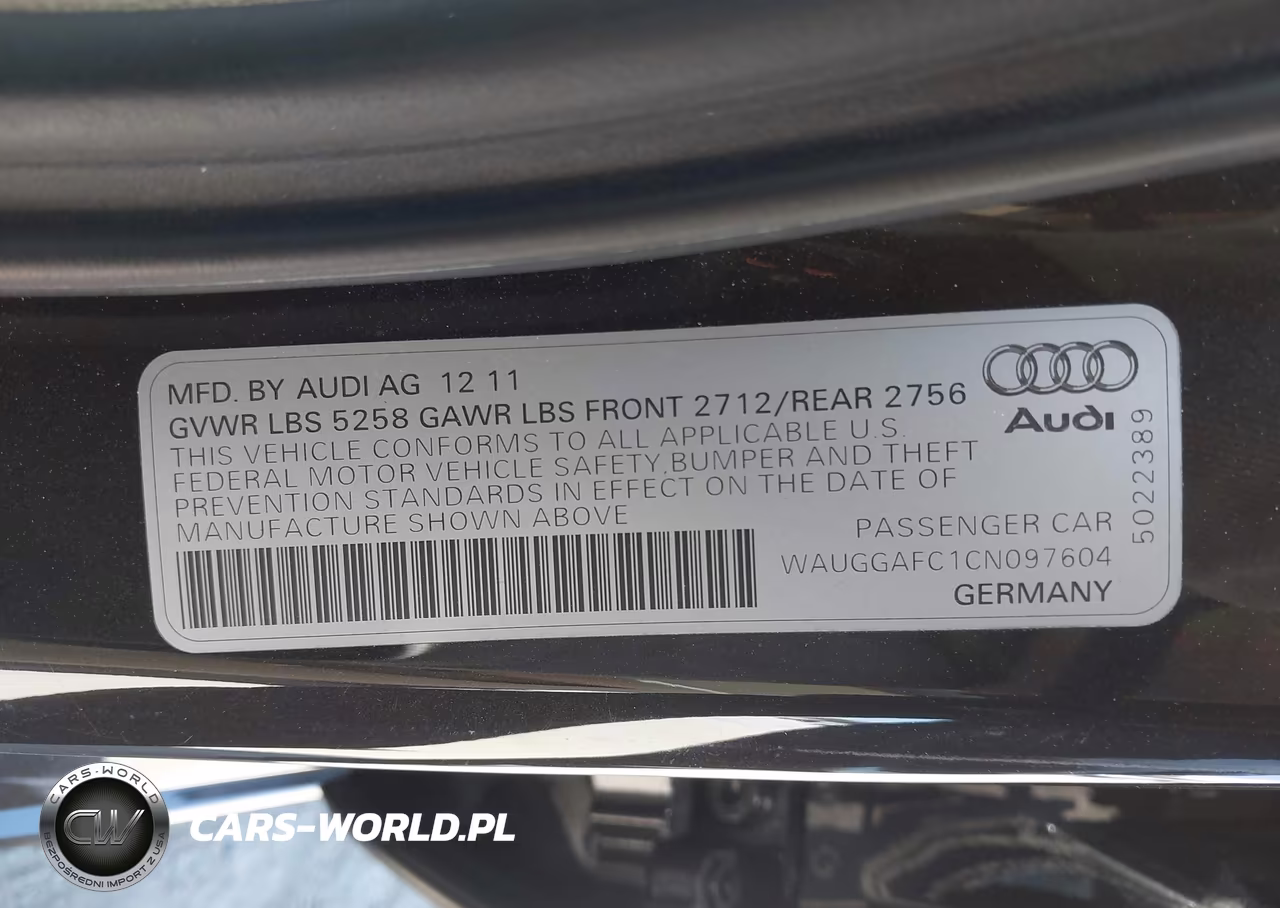 2012 Audi A6 Premium Plus VIN:WAUGGAFC1CN097604 - 9