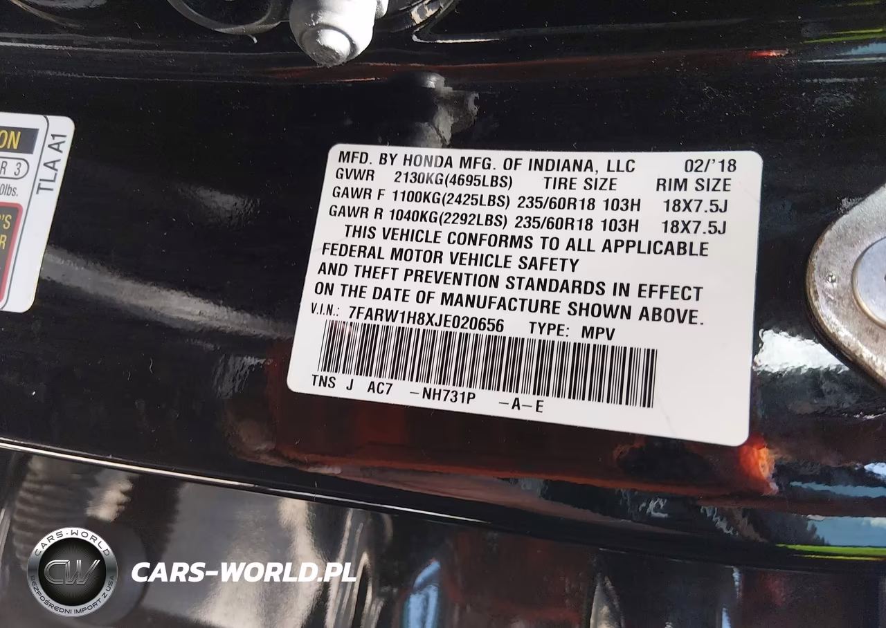 2018 Honda Cr-V Ex-L-Ex-L Navi VIN:7FARW1H8XJE020656 - 9