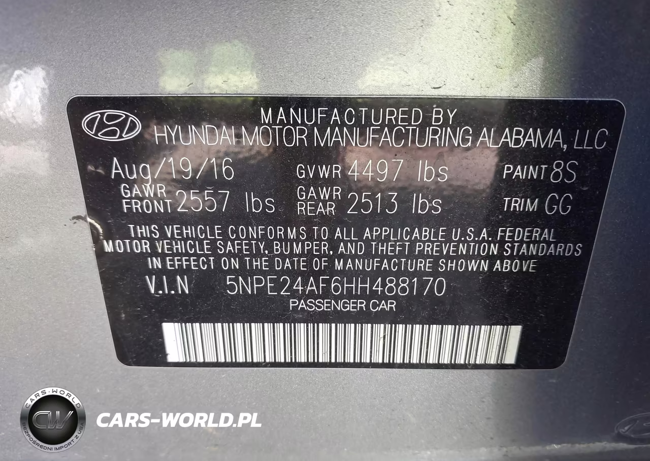 2017 Hyundai Sonata VIN:5NPE24AF6HH488170 - 9