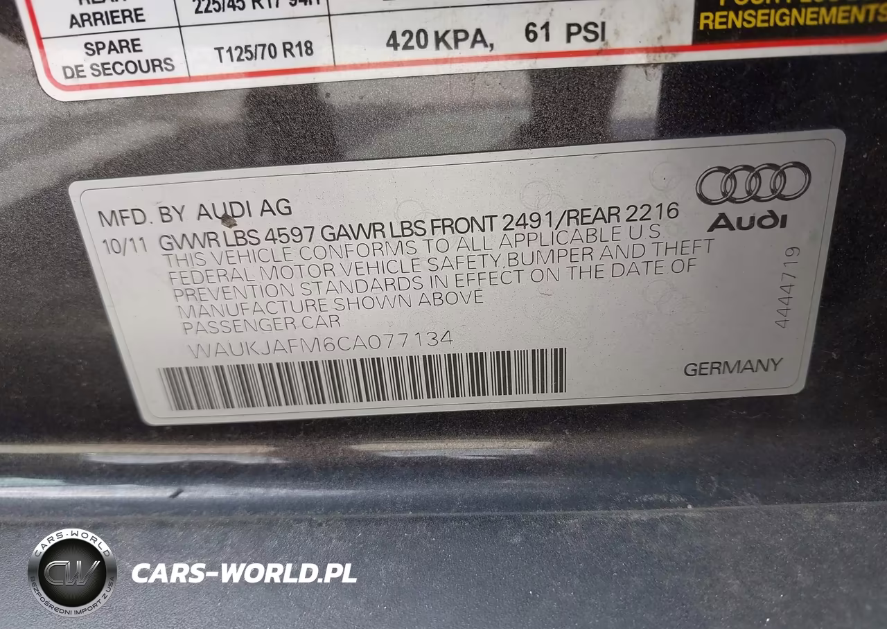 2012 Audi A3 2.0 Tdi Premium VIN:WAUKJAFM6CA077134 - 9