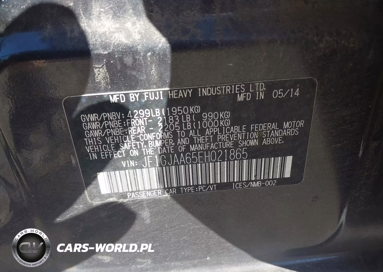 2014 Subaru Impreza 2.0I VIN:JF1GJAA65EH021865 - 9