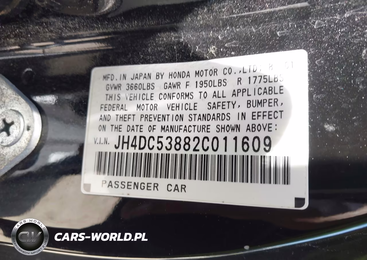 2002 Acura Rsx VIN:JH4DC53882C011609 - 9
