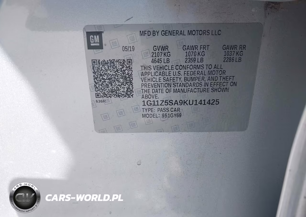 2019 Chevrolet Impala Lt VIN:1G11Z5SA9KU141425 - 9