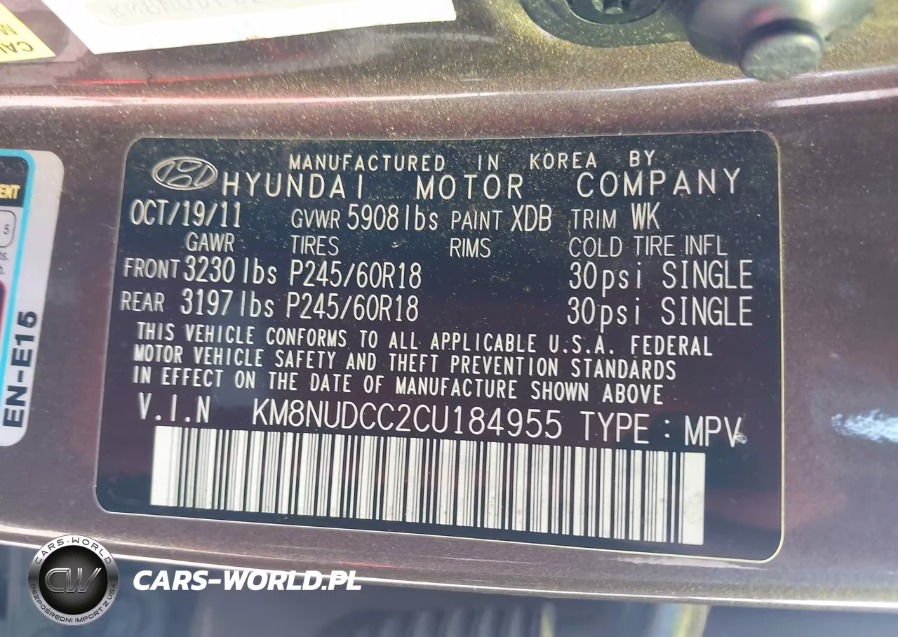 2012 Hyundai Veracruz Limited VIN:KM8NUDCC2CU184955 - 9
