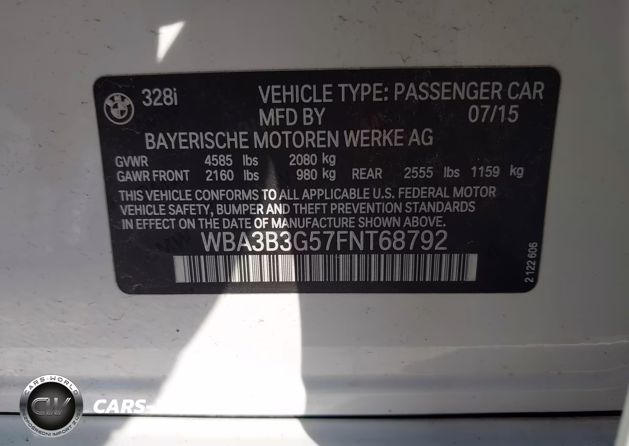 2015 BMW 328I xDrive VIN:WBA3B3G57FNT68792 - 9