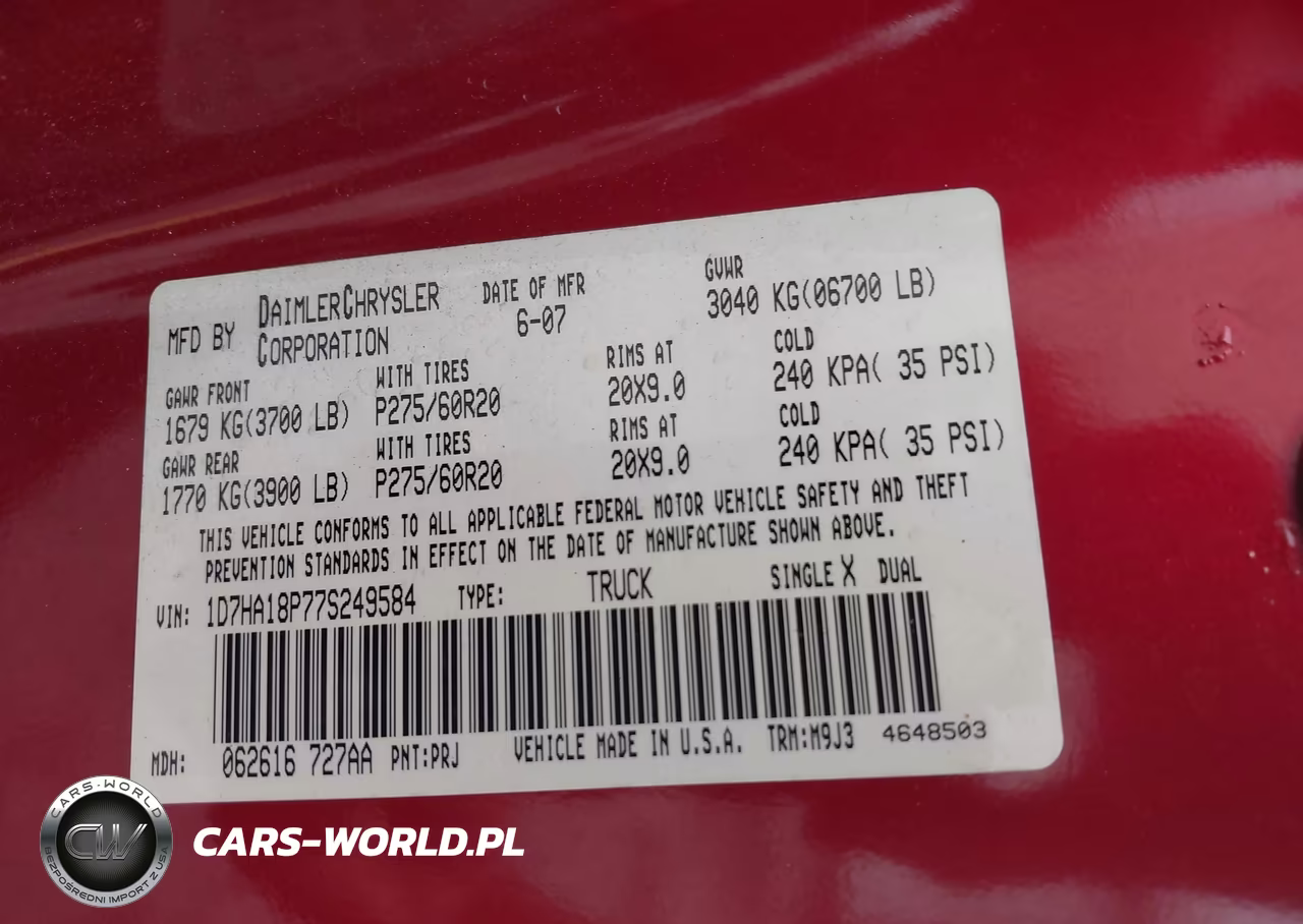2007 Dodge Ram 1500 Slt VIN:1D7HA18P77S249584 - 9