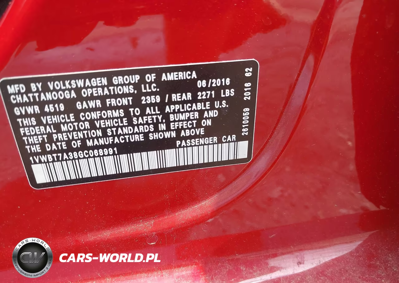 2016 Volkswagen Passat 1.8T Se VIN:1VWBT7A38GC068991 - 9