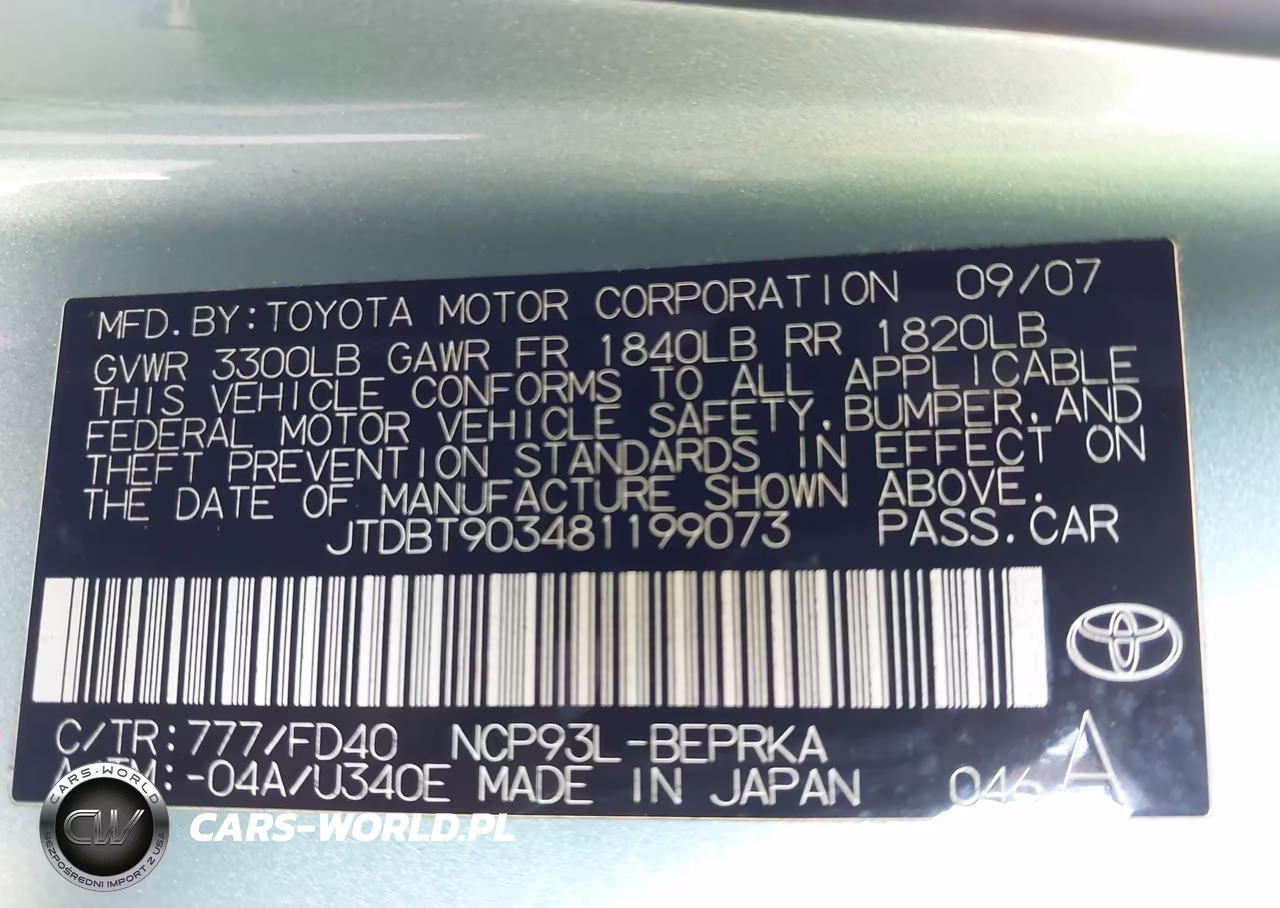 2008 Toyota Yaris VIN:JTDBT903481199073 - 9