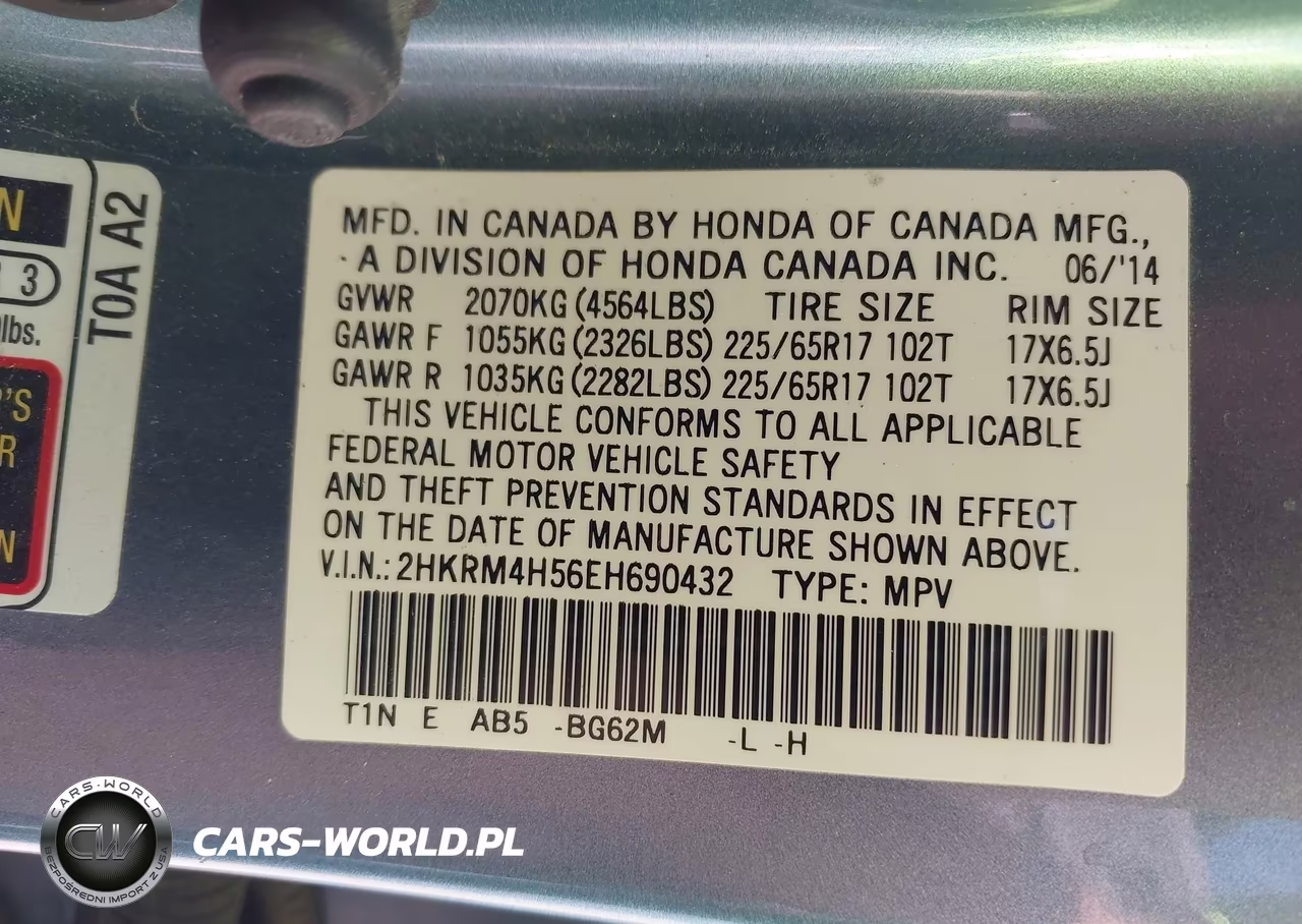 2014 Honda Cr-V Ex VIN:2HKRM4H56EH690432 - 9