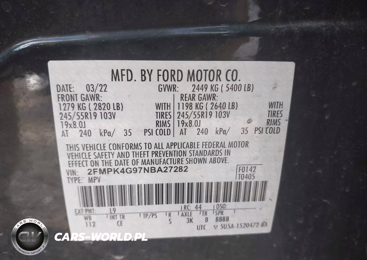 2022 Ford Edge Se VIN:2FMPK4G97NBA27282 - 9