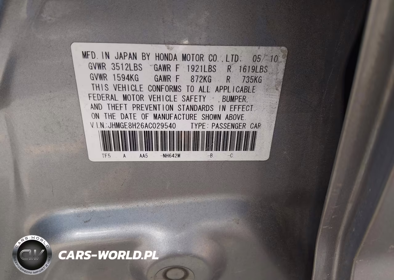 2010 Honda Fit VIN:JHMGE8H26AC029540 - 9