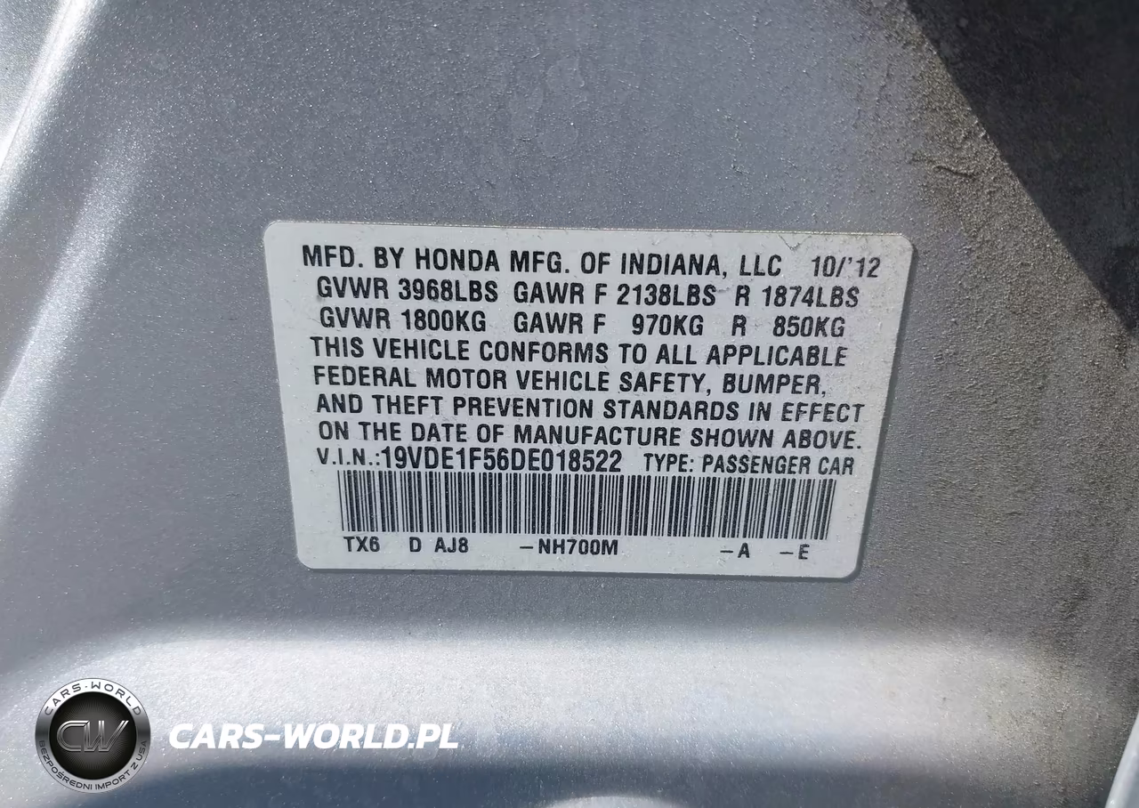 2013 Acura Ilx 2.0L VIN:19VDE1F56DE018522 - 9