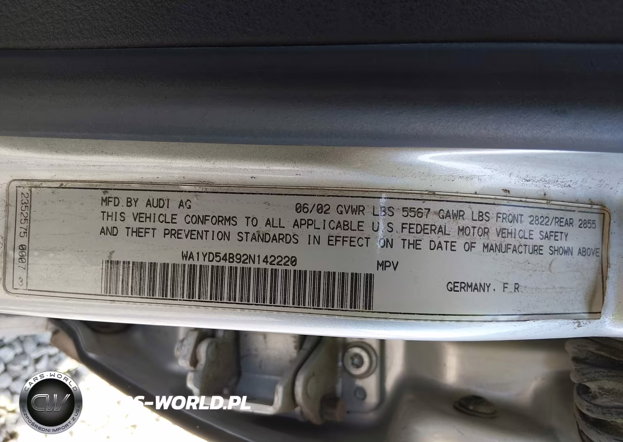2002 Audi Allroad 2.7L VIN:WA1YD54B92N142220 - 9