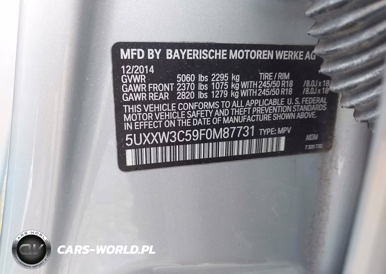 2015 BMW X4 xDrive28I VIN:5UXXW3C59F0M87731 - 9