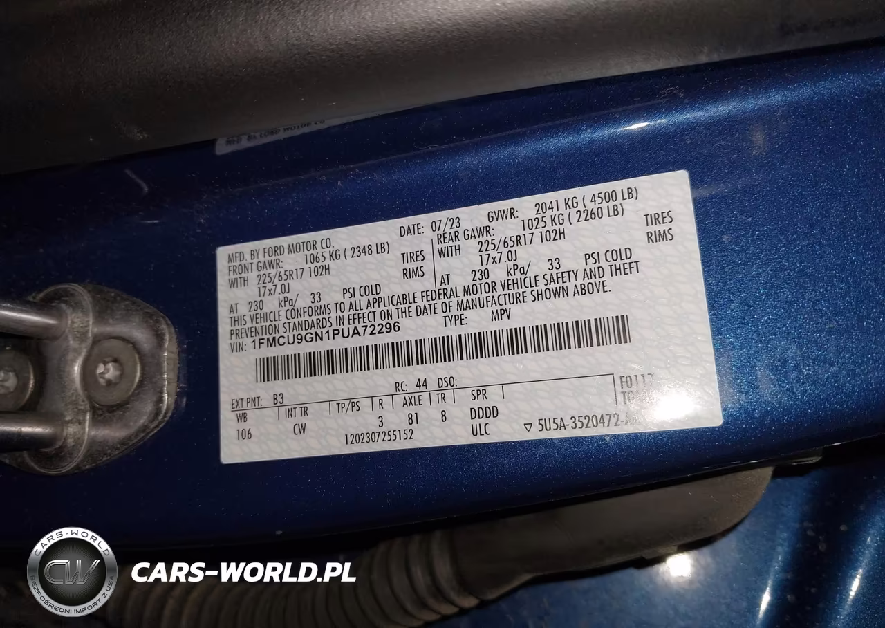 2023 Ford Escape Active VIN:1FMCU9GN1PUA72296 - 9