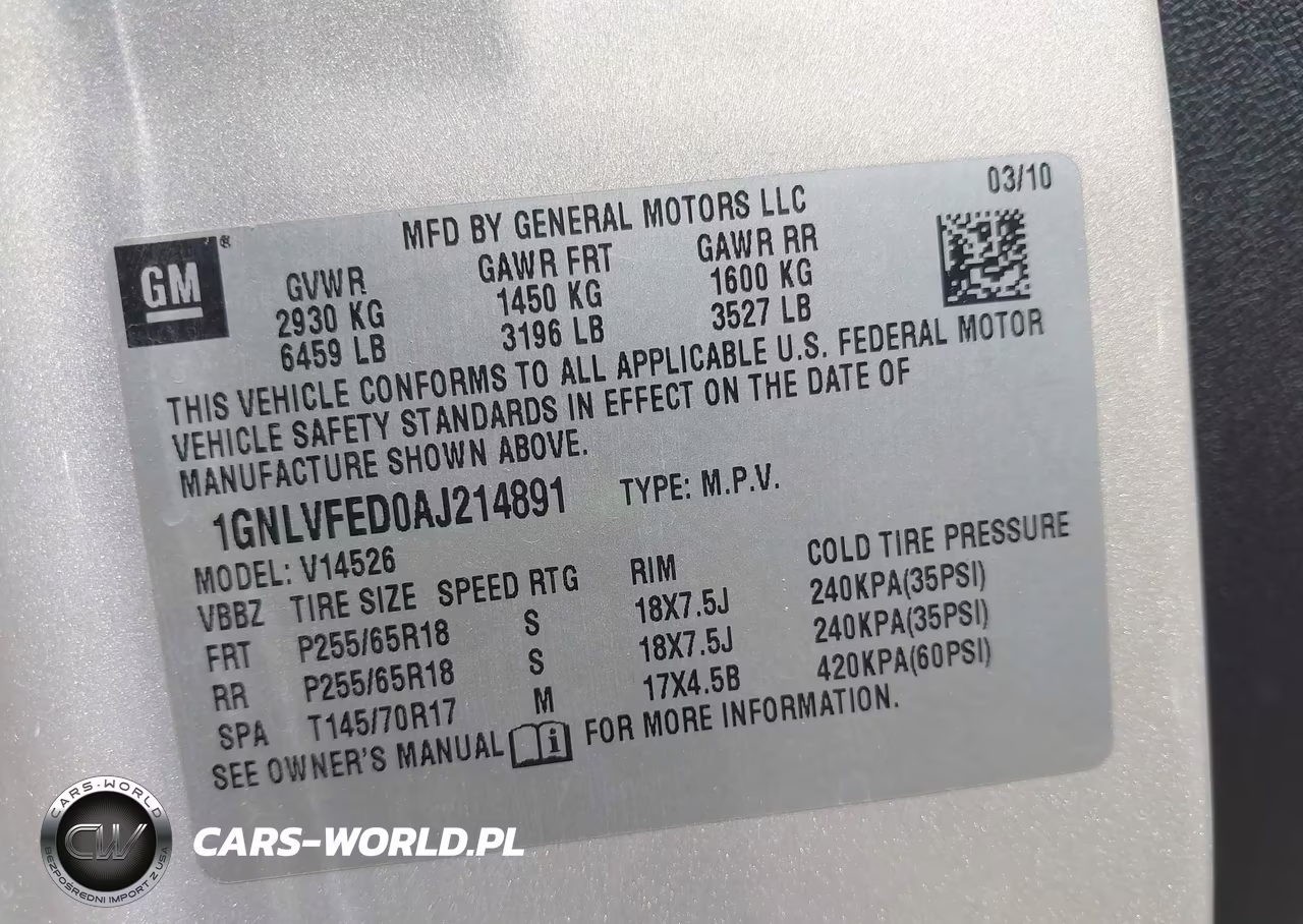 2010 Chevrolet Traverse Lt VIN:1GNLVFED0AJ214891 - 9