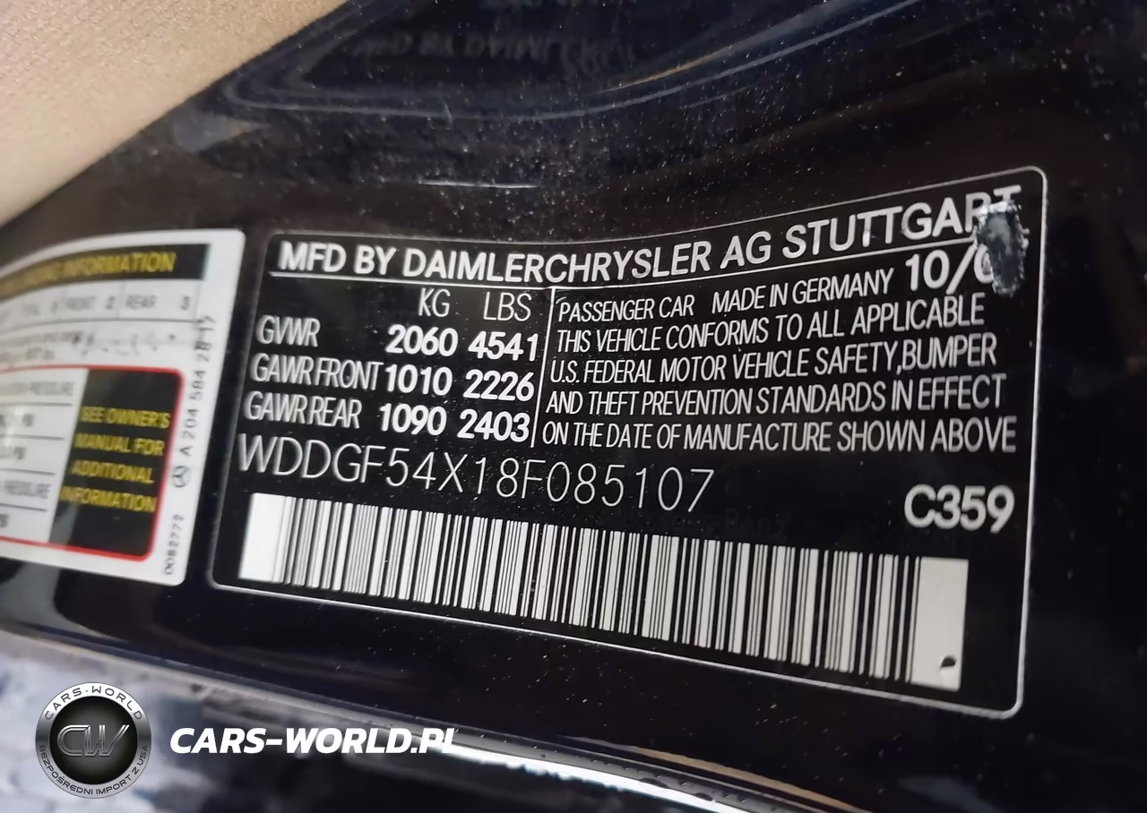 2008 Mercedes-Benz C 300 VIN:WDDGF54X18F085107 - 9