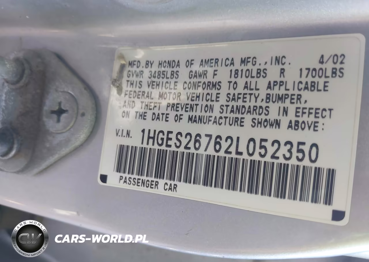 2002 Honda Civic Ex VIN:1HGES26762L052350 - 9