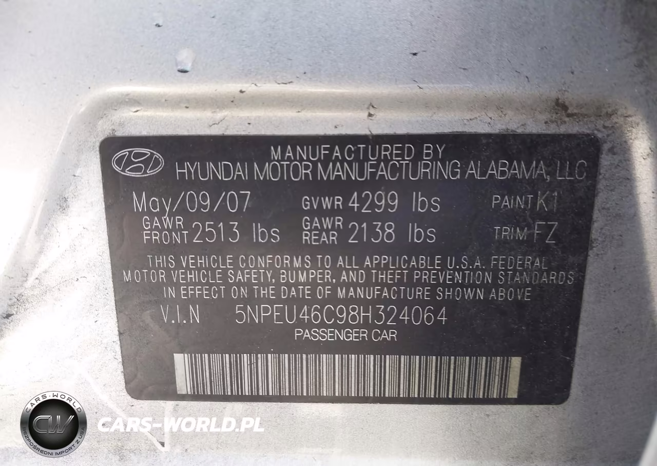 2008 Hyundai Sonata Limited-Se VIN:5NPEU46C98H324064 - 9