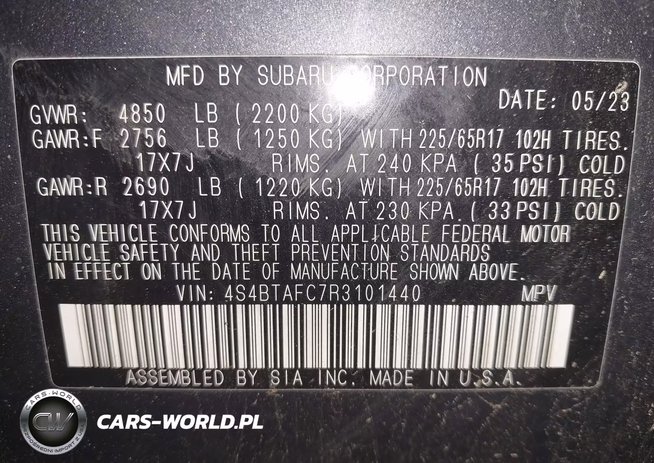 2024 Subaru Outback Premium VIN:4S4BTAFC7R3101440 - 9