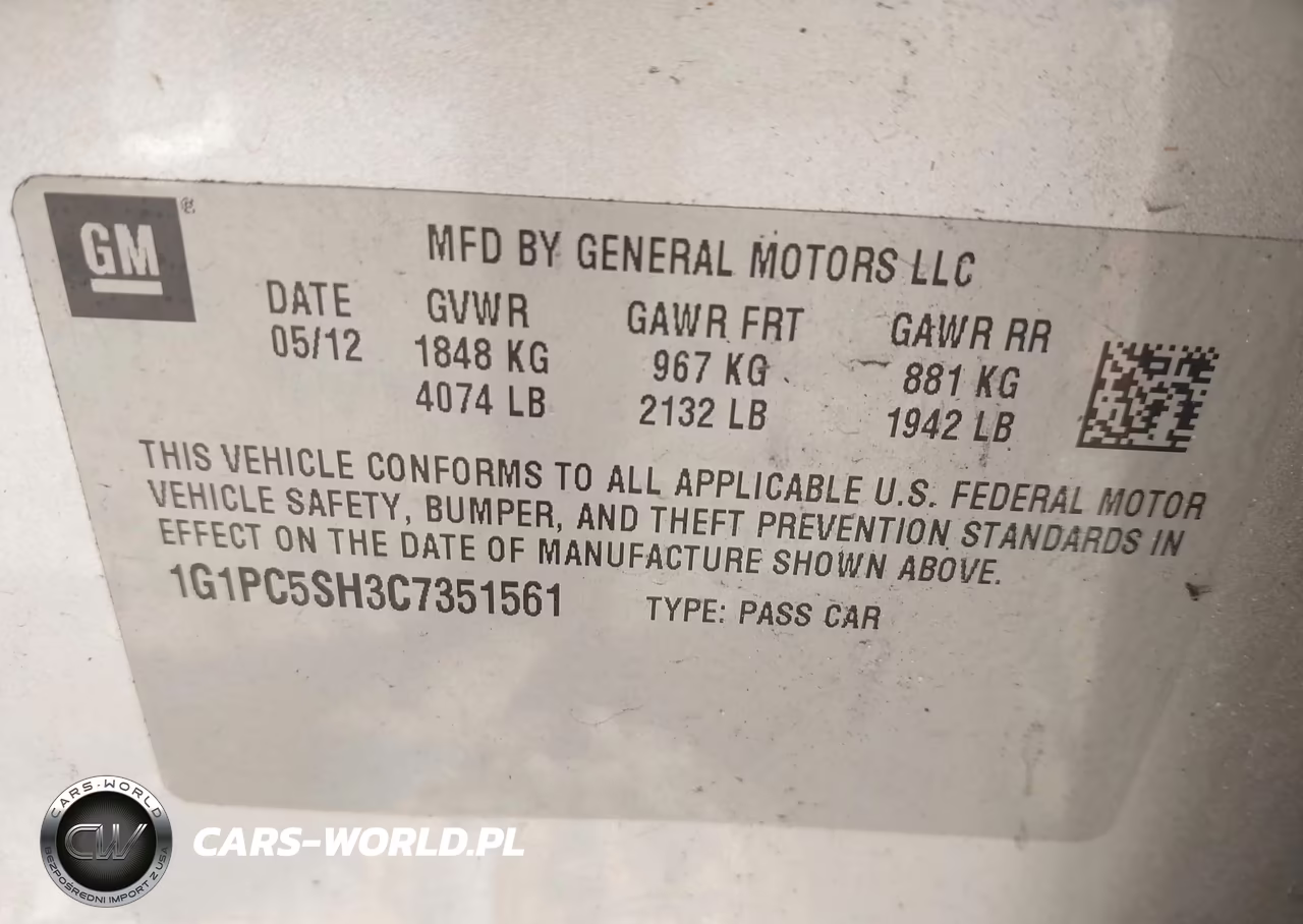 2012 Chevrolet Cruze Ls VIN:1G1PC5SH3C7351561 - 9