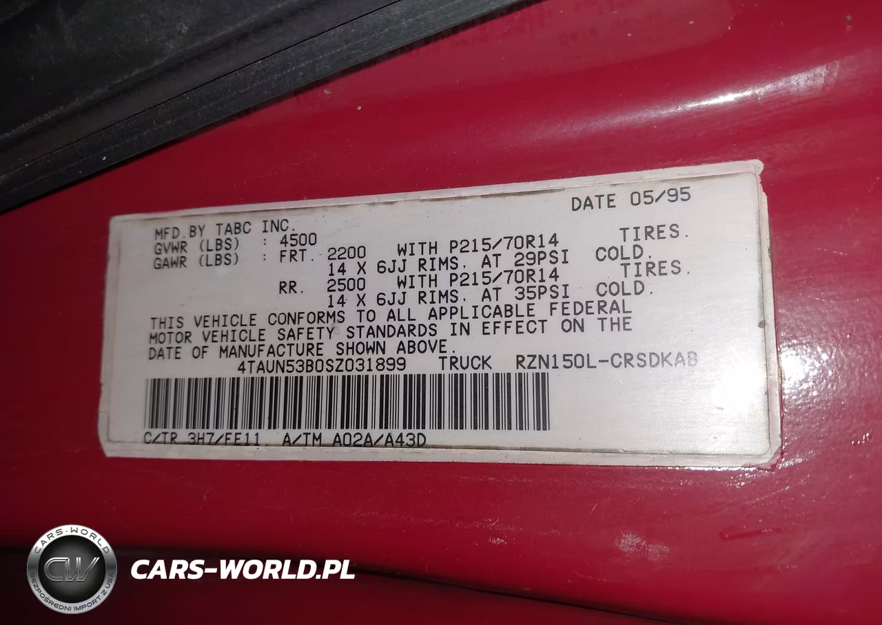 1995 Toyota Tacoma Xtracab VIN:4TAUN53B0SZ031899 - 9