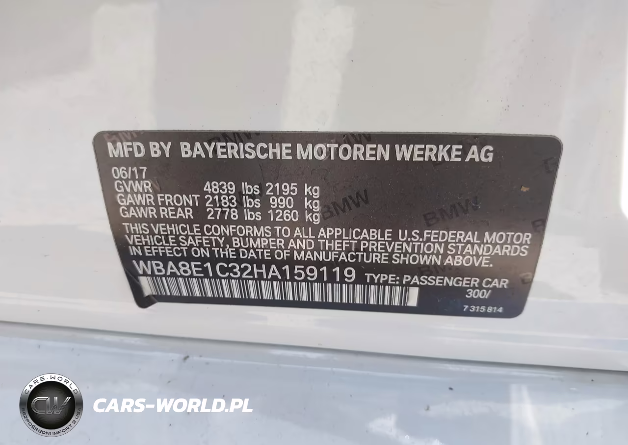 2017 BMW 330E Iperformance VIN:WBA8E1C32HA159119 - 9