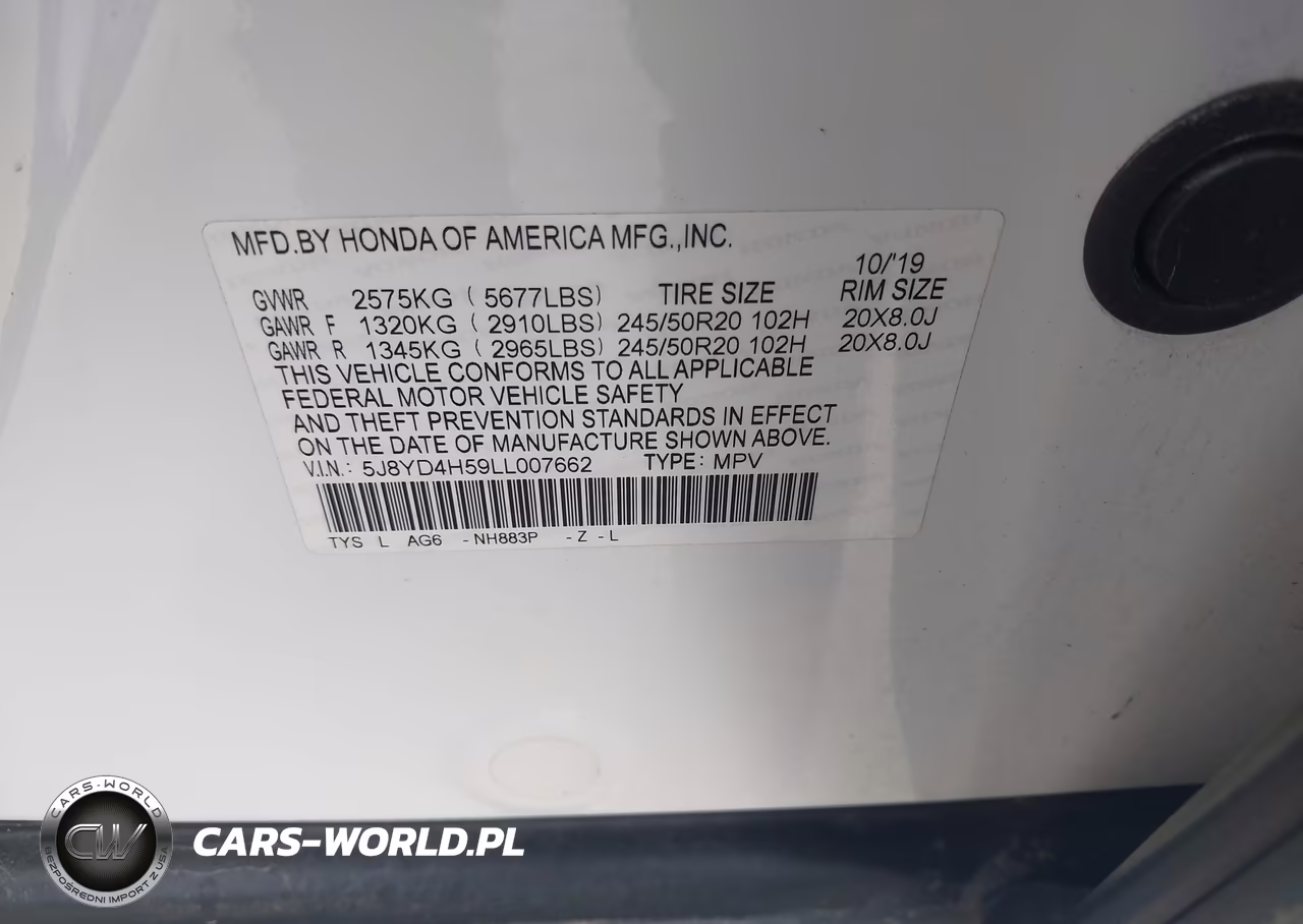 2020 Acura Mdx Technology Package VIN:5J8YD4H59LL007662 - 9