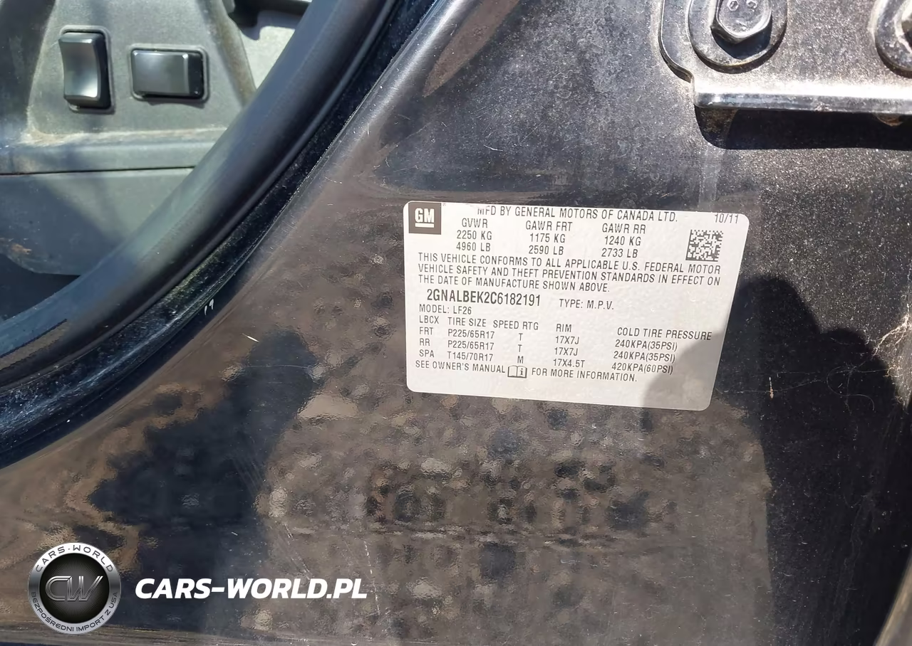 2012 Chevrolet Equinox Ls VIN:2GNALBEK2C6182191 - 9